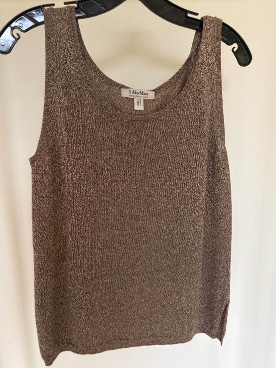 MaxMara Tops - 'S Max Mara Brown Metallic Knit Sleeveless Top